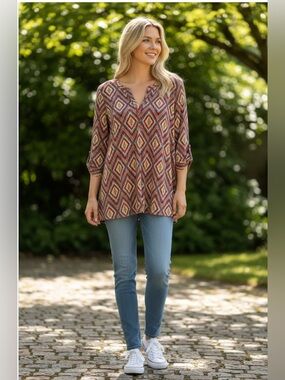 Jones New York Multicolor Red Green Yellow women’s tunic size large